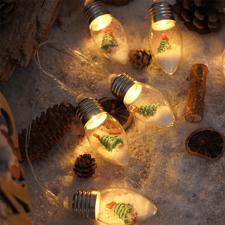 Monivärinen Joulu LED-valosarja, sisältää joulupukin, lumiukon ja poron muotoiset valot, luoden värikkään juhlatunnelman.