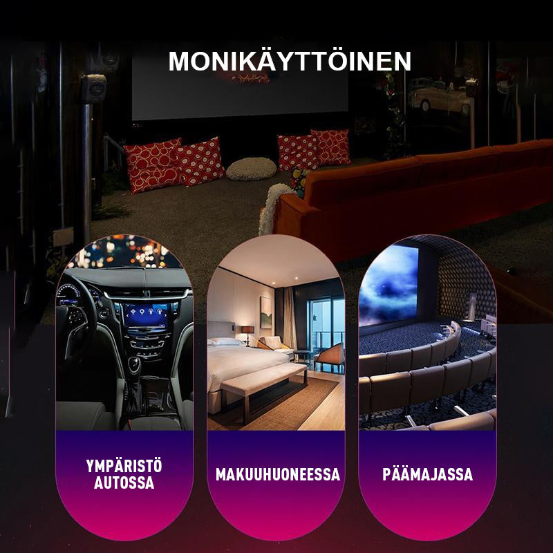 Multifarvet USB LED natlys med dynamisk design og stjernehimmel effekt skaber romantisk atmosfære.