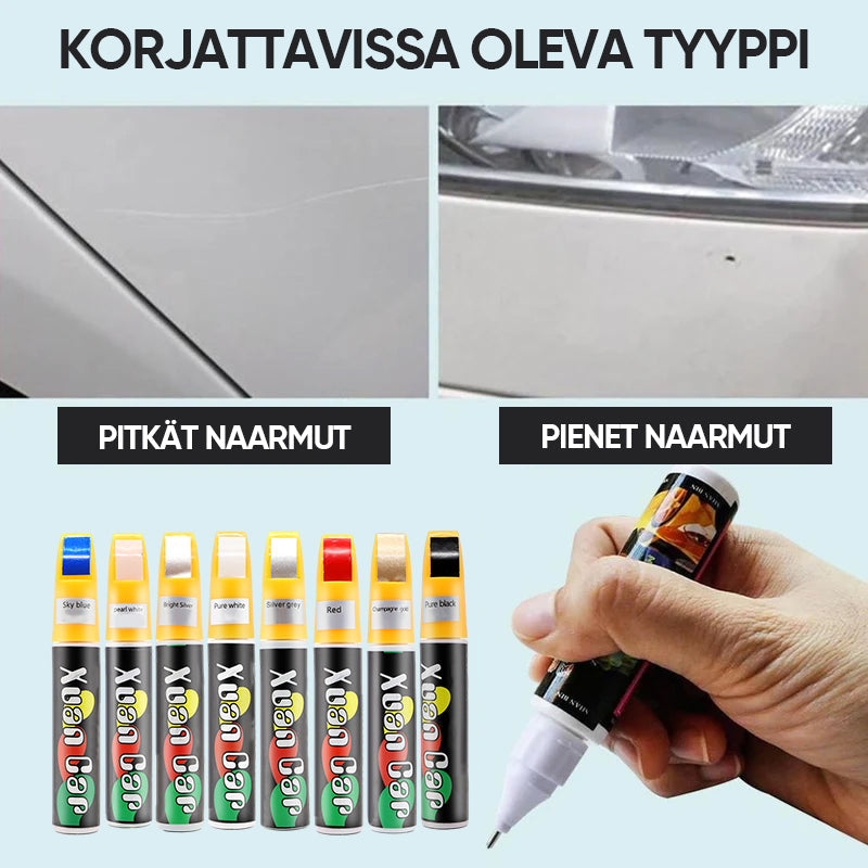 Multifarvet bilridsefyldningspen, der usynligt reparerer små lakskader, holder din bil som ny.