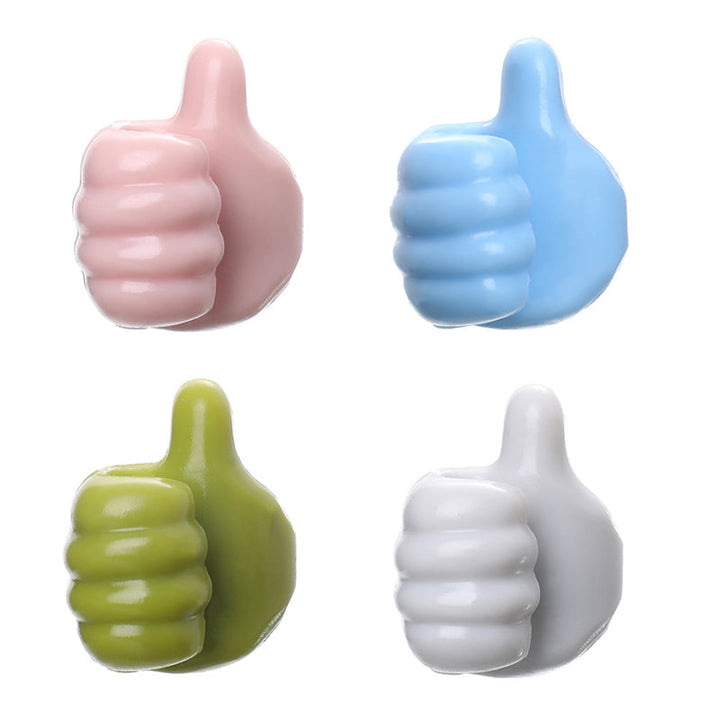 Multifarvede selvklæbende kabelholdere til glatte overflader, kompakte 2x2 cm, farver: grøn, grå, pink, blå.