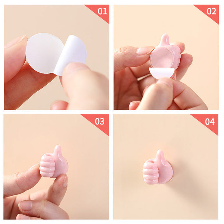 Multifarvede selvklæbende kabelholdere til glatte overflader, kompakte 2x2 cm, farver: grøn, grå, pink, blå.