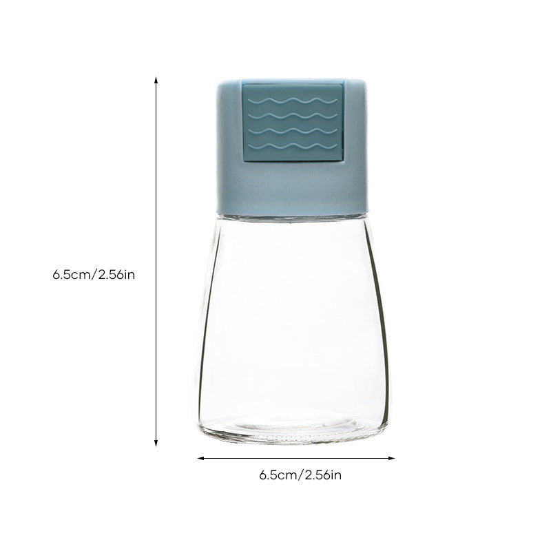 Multifarvede glas salt- og peberkværne med farverige låg, 180ml kapacitet til opbevaring af køkkenkrydderier