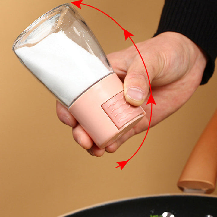 Multifarvede glas salt- og peberkværne med farverige låg, 180ml kapacitet til opbevaring af køkkenkrydderier