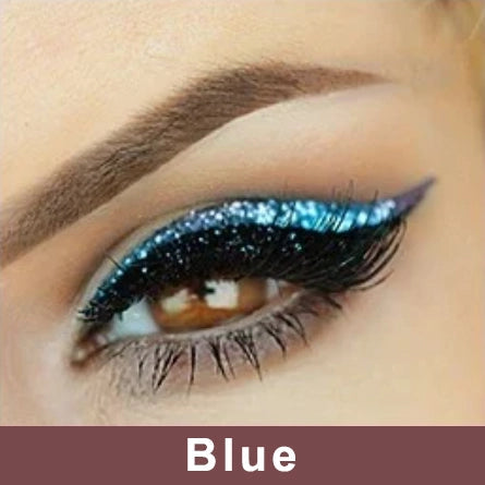 Moniväriset eyeliner- ja ripsitarrat aseteltuina kauniisti. Näyttävät, uudelleenkäytettävät, vedenkestävät ja unisex.