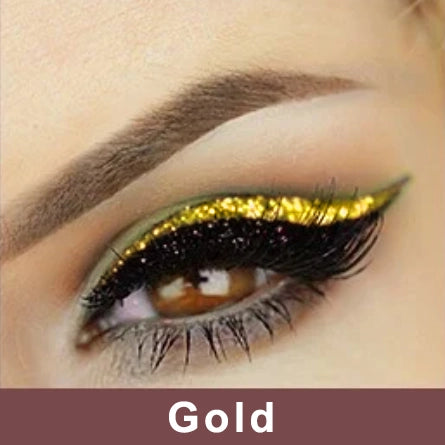 Moniväriset eyeliner- ja ripsitarrat aseteltuina kauniisti. Näyttävät, uudelleenkäytettävät, vedenkestävät ja unisex.