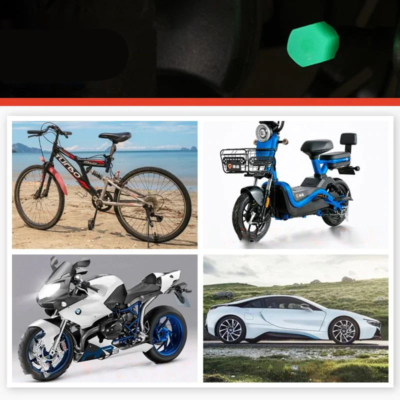 Fluoresoivat rengasventtiilin korkit autoon ja pyörään, kiiltävä ja kestävä muotoilu, eri värivaihtoehdot.