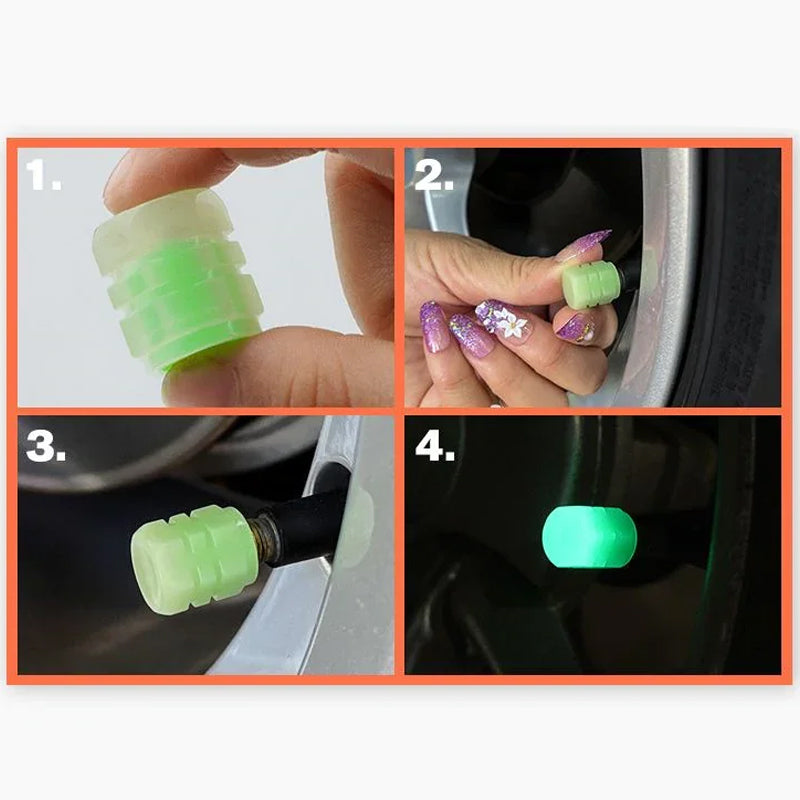 Fluoresoivat rengasventtiilin korkit autoon ja pyörään, kiiltävä ja kestävä muotoilu, eri värivaihtoehdot.