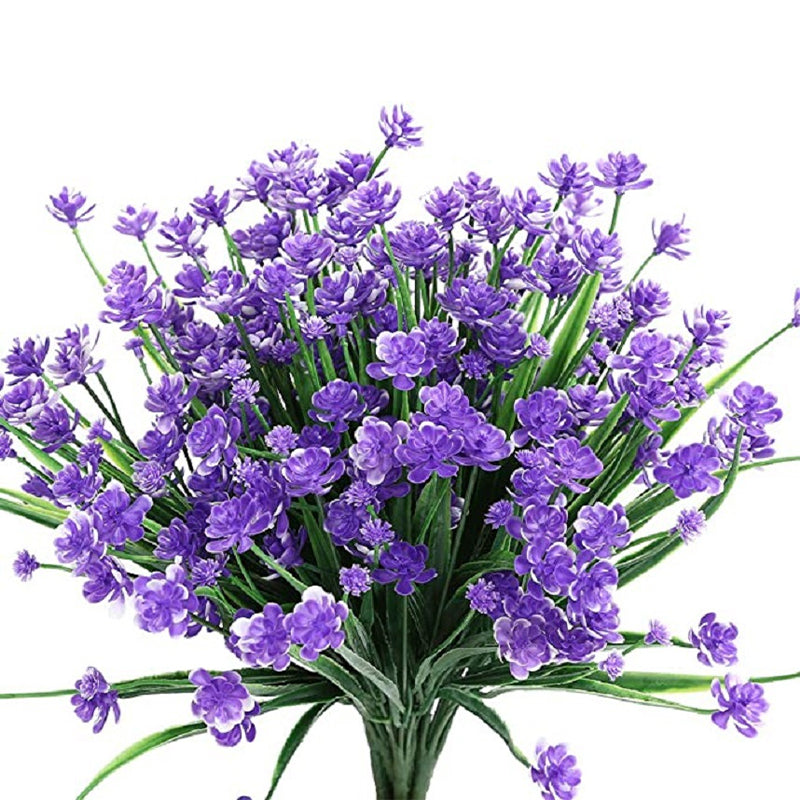 Flerfarvede kunstige prydblomster til haven, syv-grenet design, lyse farver tilføjer vitalitet og skønhed.