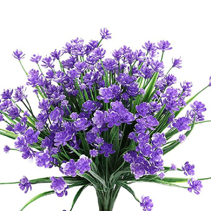Flerfarvede kunstige prydblomster til haven, syv-grenet design, lyse farver tilføjer vitalitet og skønhed.