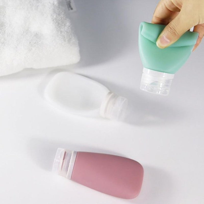 Multifunktionelle silikone flasker til rejsebrug, velegnet til væsker som shampoo, lækagesikre, lette og nemme at rengøre.