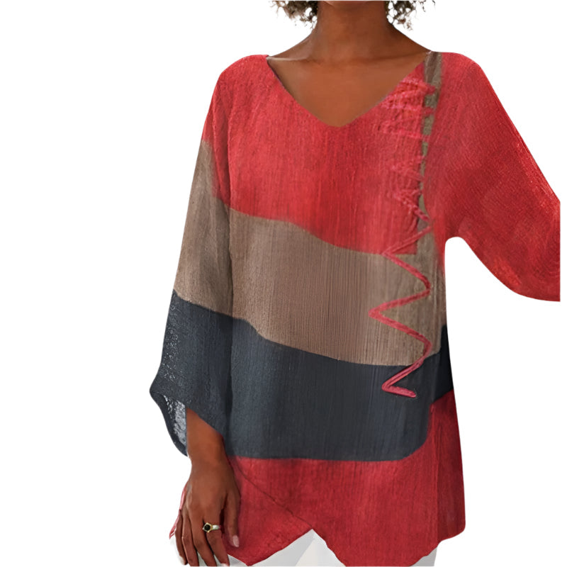 Dame Elegant Bluse Flydende Moderigtig Let Viskose