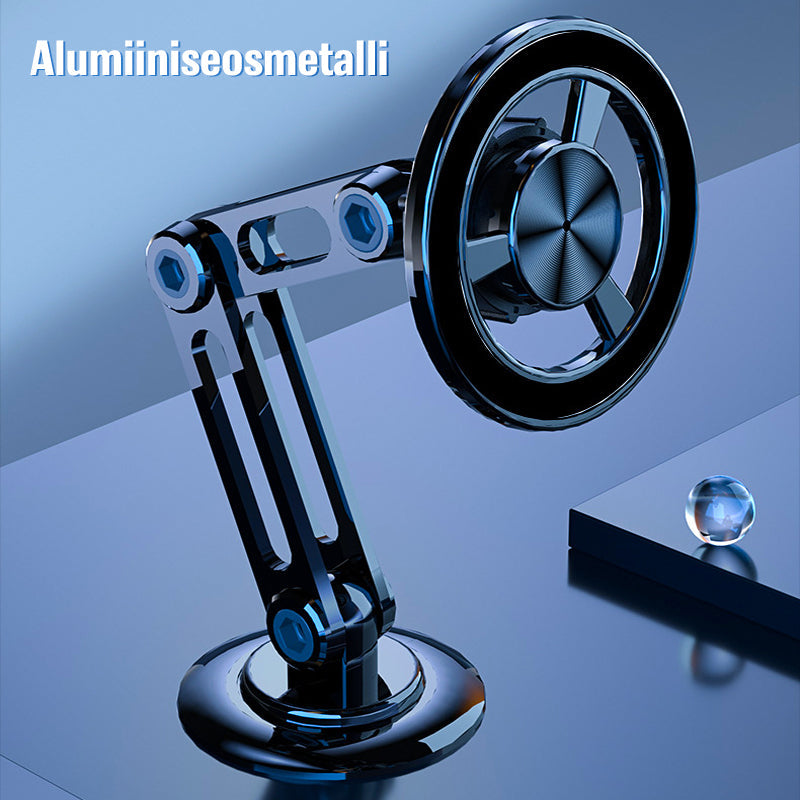 Sort, 360° drejelig mobiltelefonholder til bil, minimalistisk design; nem og sikret telefonbrug under kørsel.
