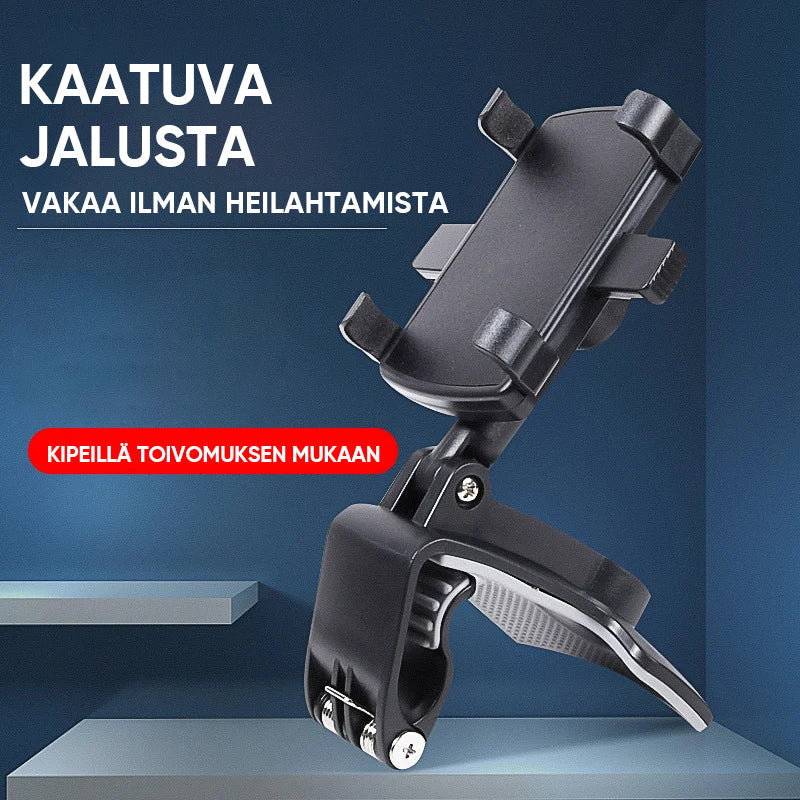 "Musta 360º kojelauta puhelinteline autoon, tyylikäs ja vakaa, helppo kiinnittää, optimaalinen katselukulma."
