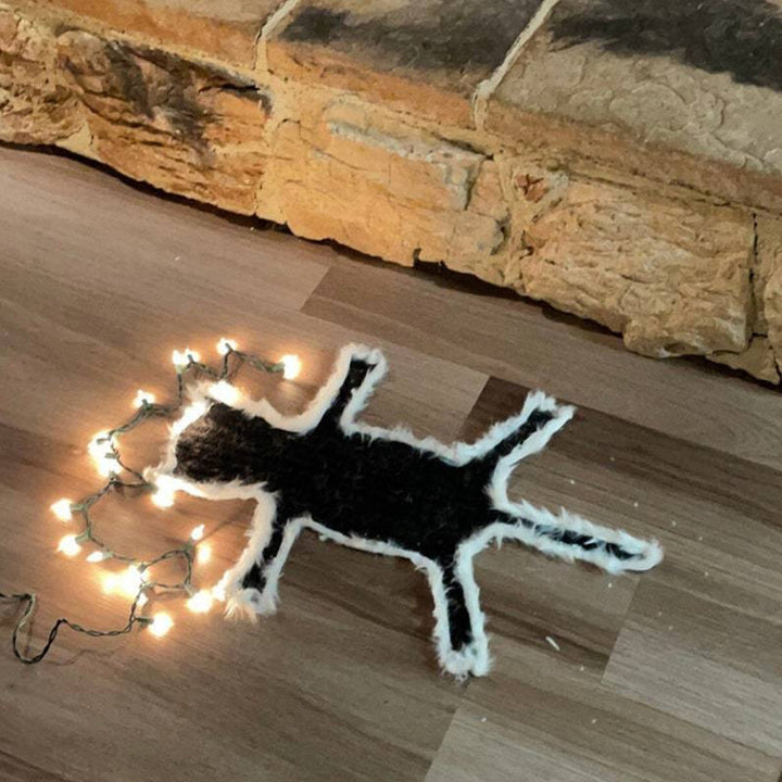 Sjov sort kattekussen med LED-lys, 40x60cm, tilføjer legende lys og julehygge til hjemmet.