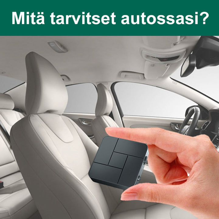 Sort Bluetooth 5.0 lydsender og -modtager, kompakt og elegant design, teknologi og gadgets-produkt.