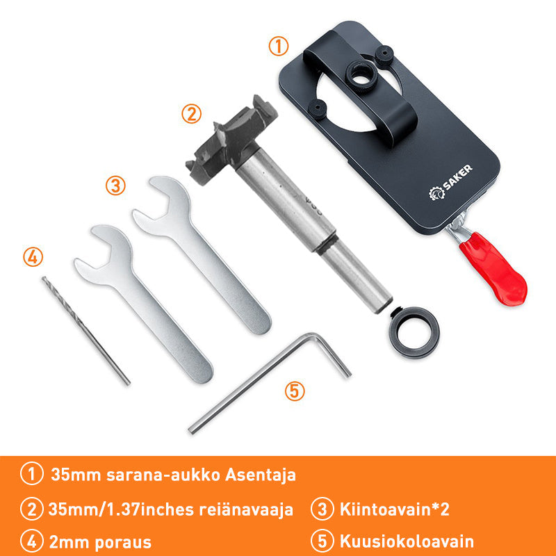 Sort aluminiums hængsel borekrone til møbelsamling, ergonomisk design, alsidig i træbearbejdning.