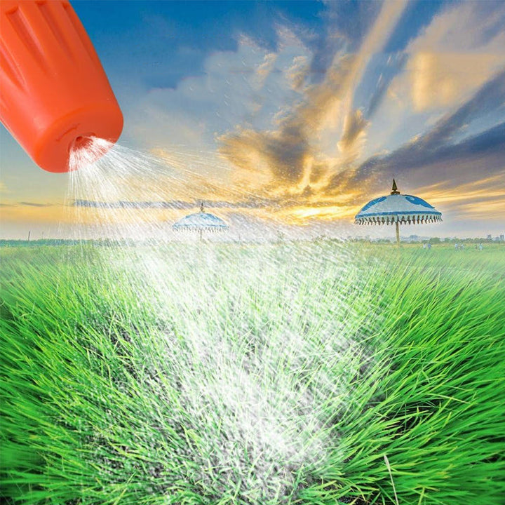 Sort og orange justerbar dryp-sprinkler til haven, præcis vanding, lavet af POM-plast, vandbesparende til haven.