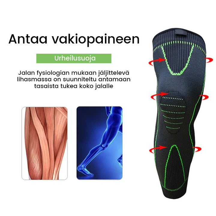 Sort kompressions knæstøtte til sport, unisex, forbedrer ydeevnen og støtter knæene.