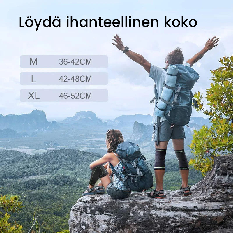 Sort kompressions knæstøtte til sport, unisex, forbedrer ydeevnen og støtter knæene.