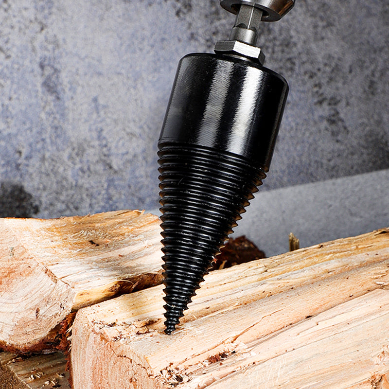 Mænds sorte hexagonal borebit til træspaltning 32mm og 42mm, holdbart og rillet design, effektivt til værktøj.