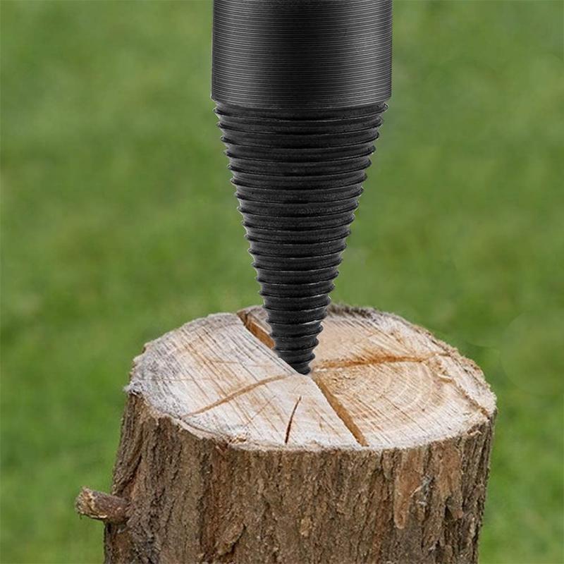 Mænds sorte hexagonal borebit til træspaltning 32mm og 42mm, holdbart og rillet design, effektivt til værktøj.