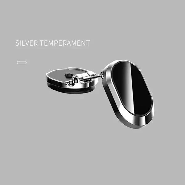 "Musta magneettinen taitettava autoteline älypuhelimille, kääntyvä 360°, tyylikäs muotoilu, vahva pito, yhteensopiva useille 