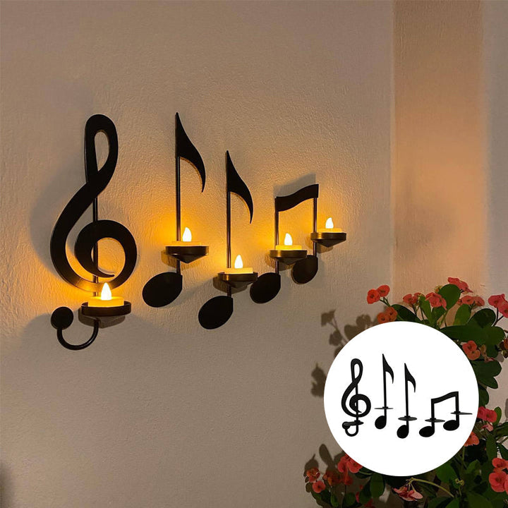 Sort node væg lampe, G-nøgle stil, elegant sort metal, moderne musiktema, passer til stue.