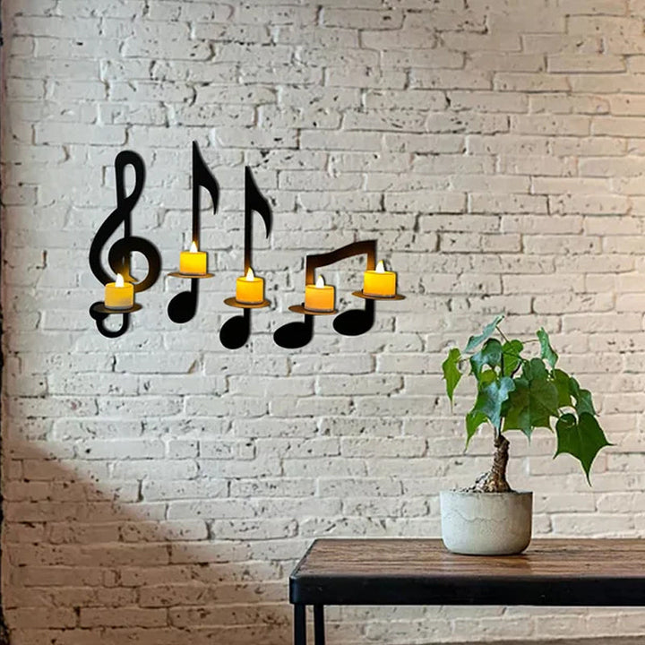 Sort node væg lampe, G-nøgle stil, elegant sort metal, moderne musiktema, passer til stue.