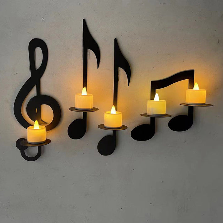 Sort node væg lampe, G-nøgle stil, elegant sort metal, moderne musiktema, passer til stue.