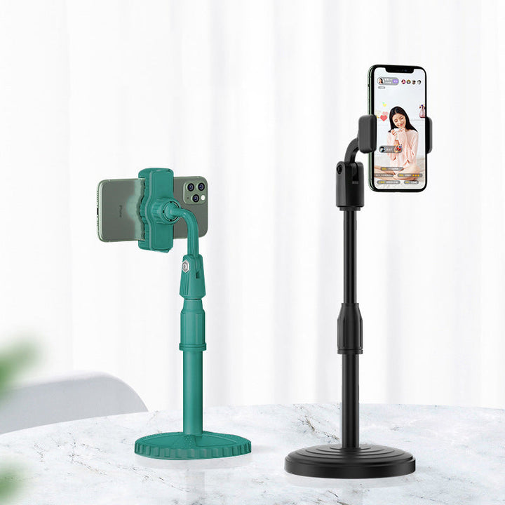 Sort, justerbar smart home telefonholder, højdejustering og 360° rotation, silikonebelægning, kompatibel med de fleste telefoner