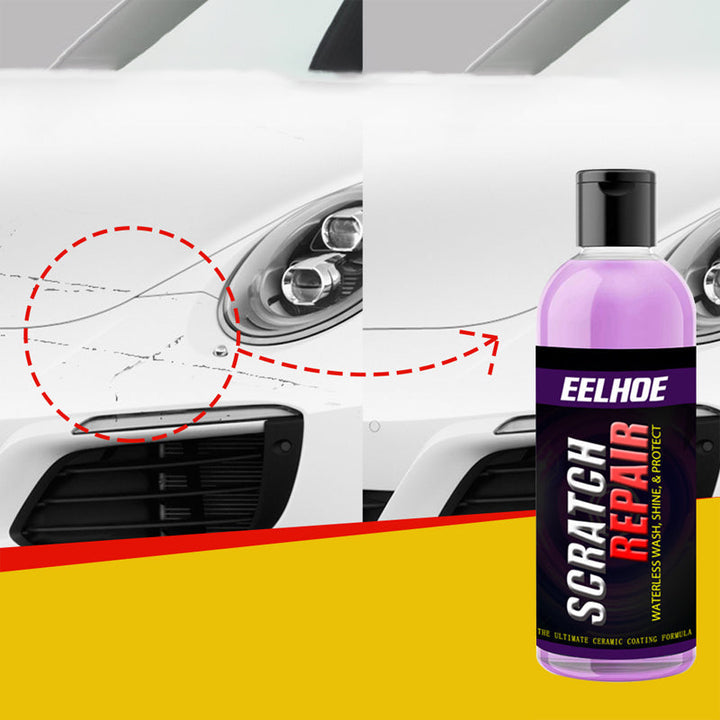 Naarmunkorjausaine autoille ja pyörille; kompaktissa pullossa, kirkkaan aineen sisällä, helppokäyttöinen korjaustuote
