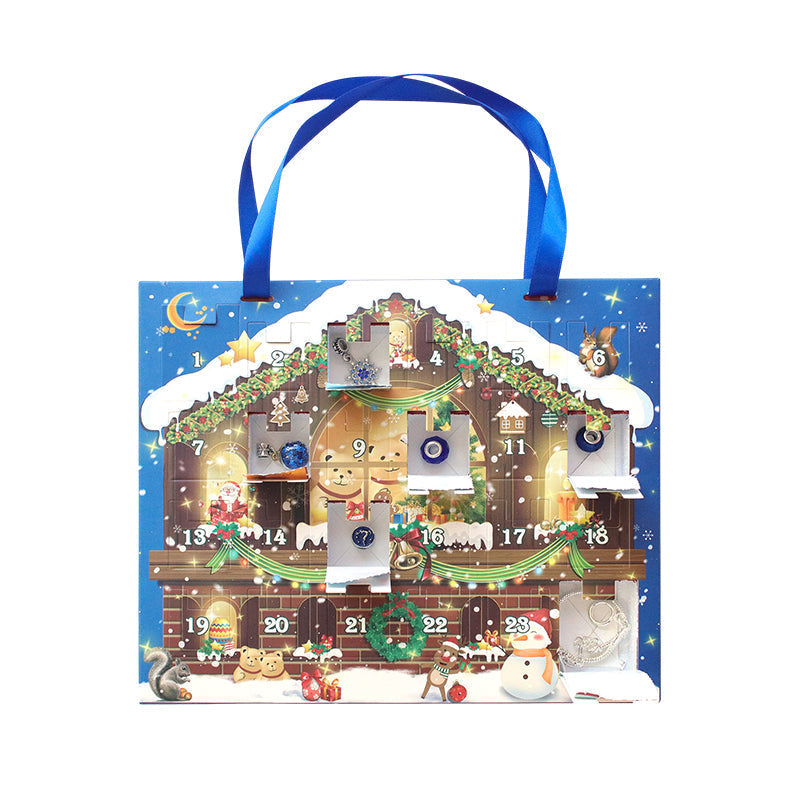 Dame DIY jule adventskalender armbånd sæt, farverige perler og jule-tema vedhæng