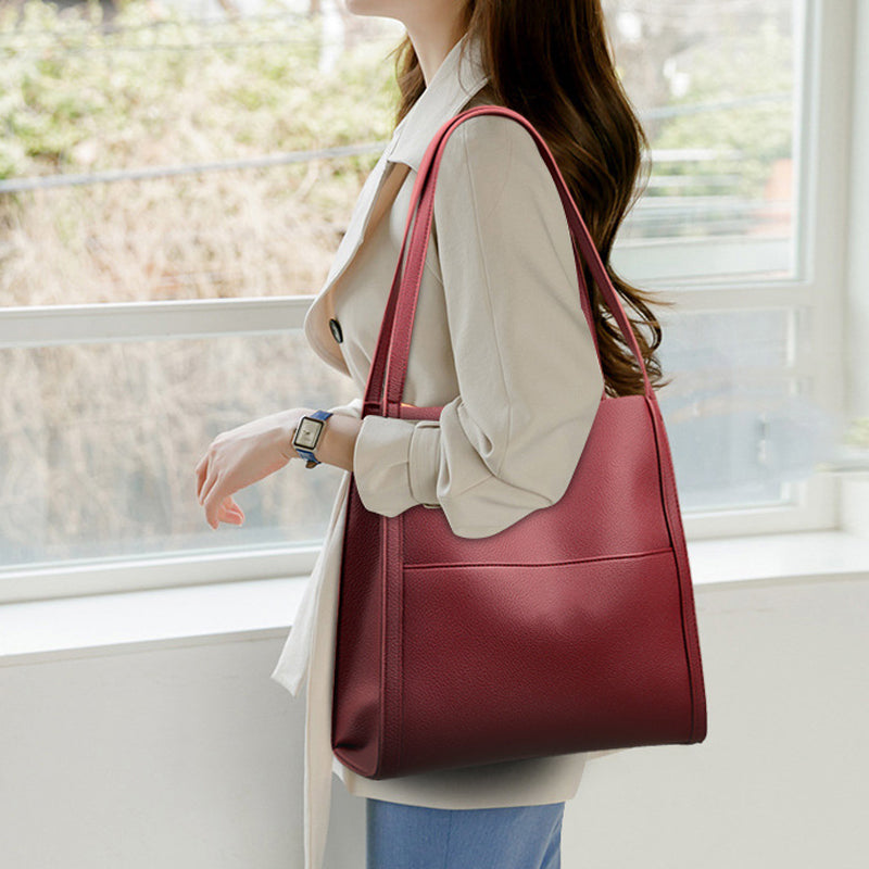 Dame elegant PU skulder taske, stilfuldt design, justerbare stropper, sort.