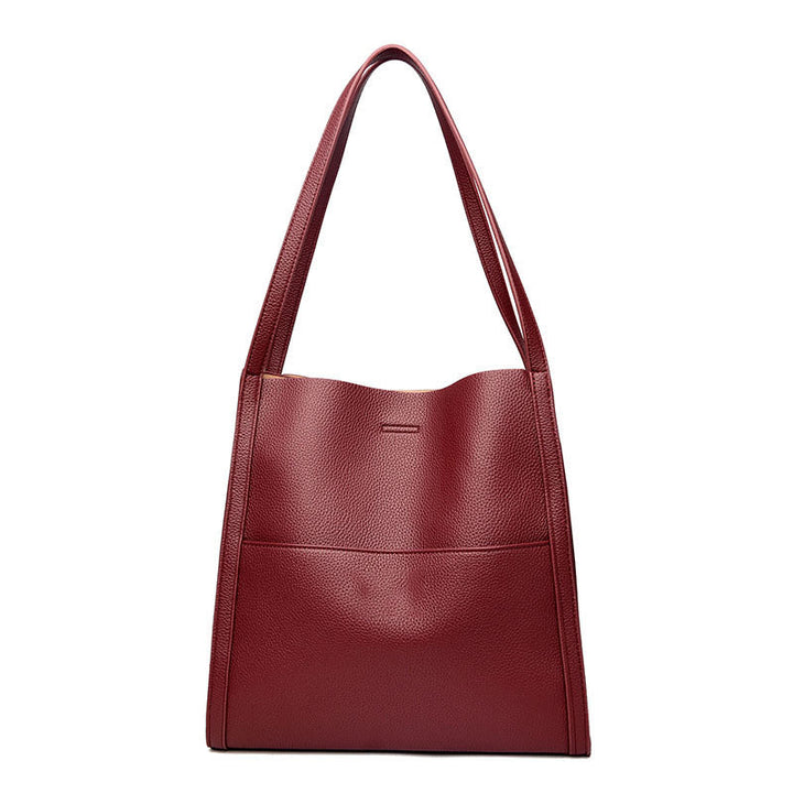 Dame elegant PU skulder taske i khaki.
