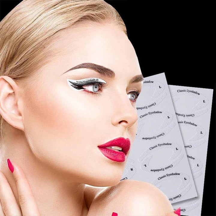 Quick Eyeliner & Øjenskygge Skabelon Klistermærker til Kvinder, lysfarvede runde klistermærker, pakke med 4 stk, nem makeup-start.