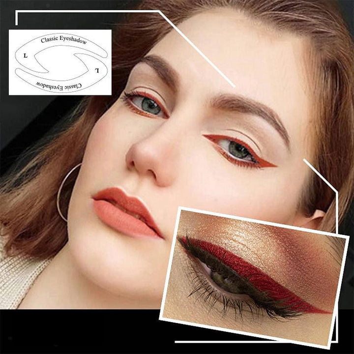 Quick Eyeliner & Øjenskygge Skabelon Klistermærker til Kvinder, lysfarvede runde klistermærker, pakke med 4 stk, nem makeup-start.