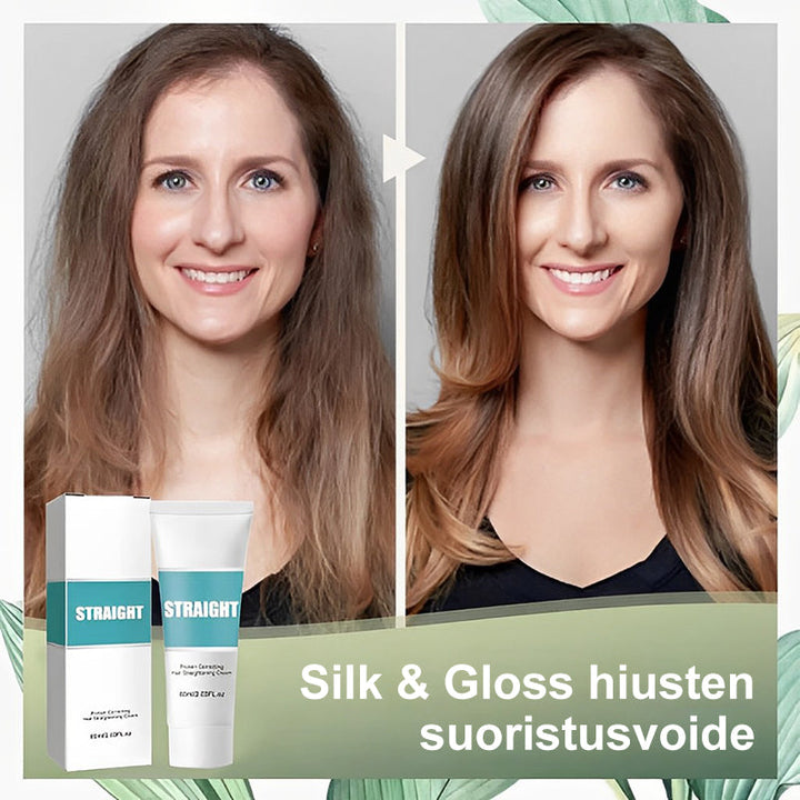 Kvinder Silk & Gloss Hårglattecreme, perlemorsagtig tekstur, 60ml beholder, smukt og skinnende hår hurtigt