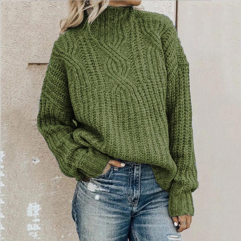 Dame tidløs klassisk pullover, blød og varm strik til hverdagsbrug, elegant design og behagelig pasform.