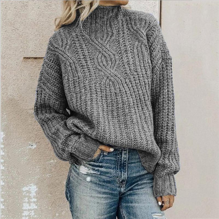 Dame tidløs klassisk pullover, blød og varm strik til hverdagsbrug, elegant design og behagelig pasform.