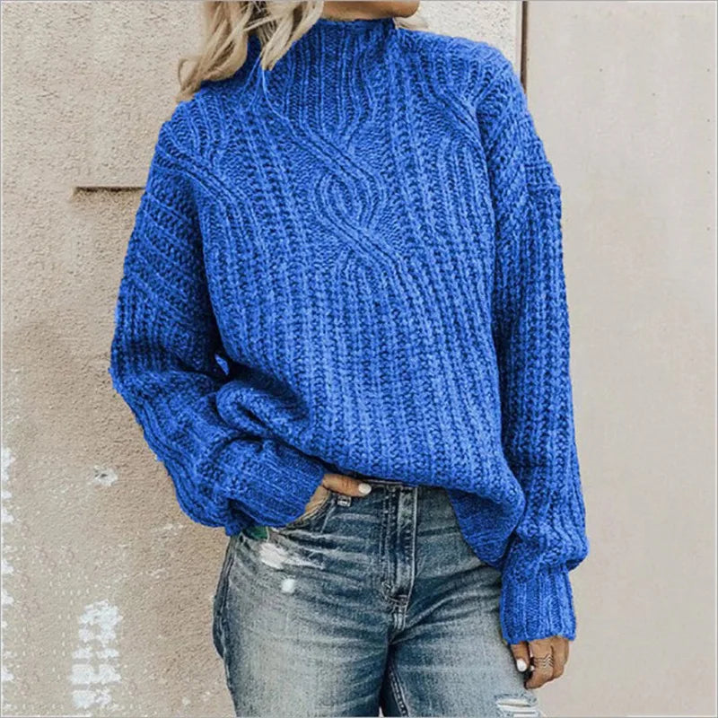 Dame tidløs klassisk pullover, blød og varm strik til hverdagsbrug, elegant design og behagelig pasform.