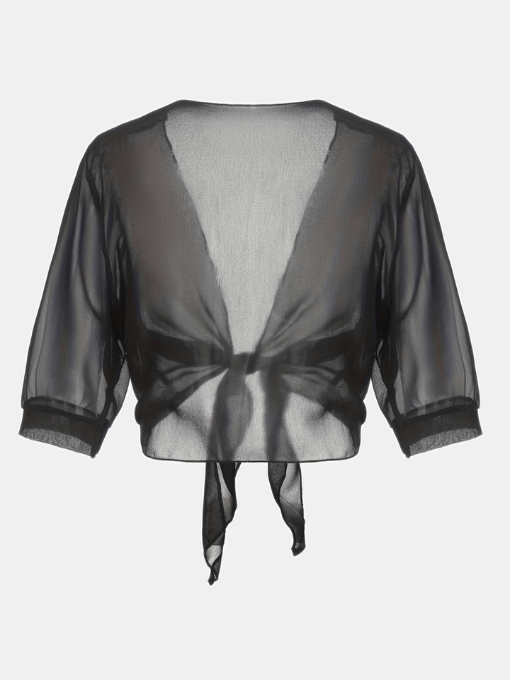 Dame åben bomuldsbluse let og luftigt materiale, åben front, feminin charme, et elegant forårsvalg.