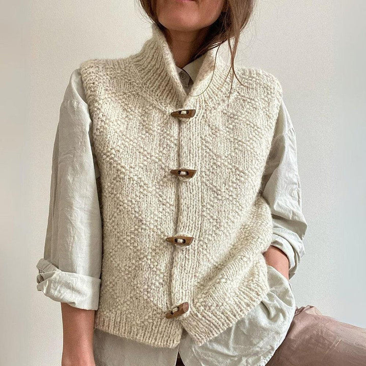 Dame elegant vatteret vest beige