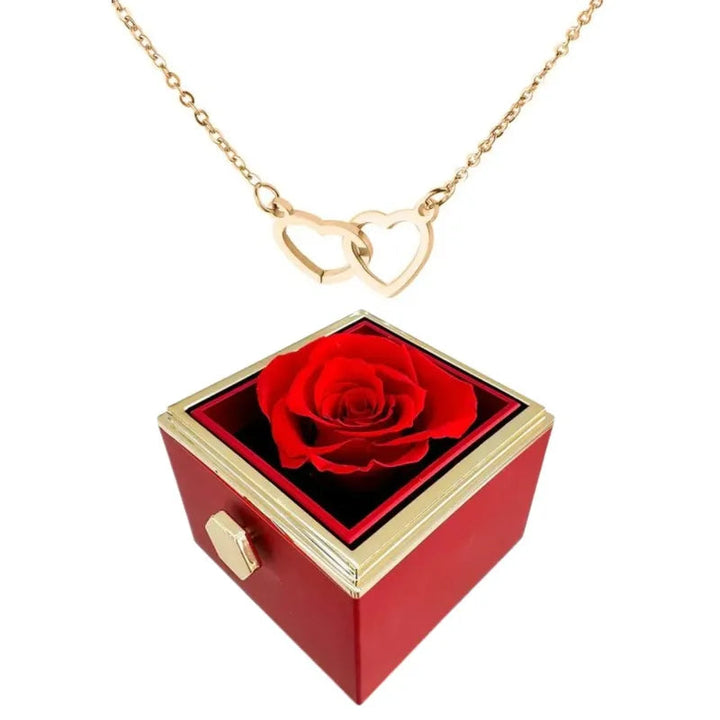 Damehalskæde med to hjerter, i guld, rosaguld eller sølv, elegant og romantisk design.