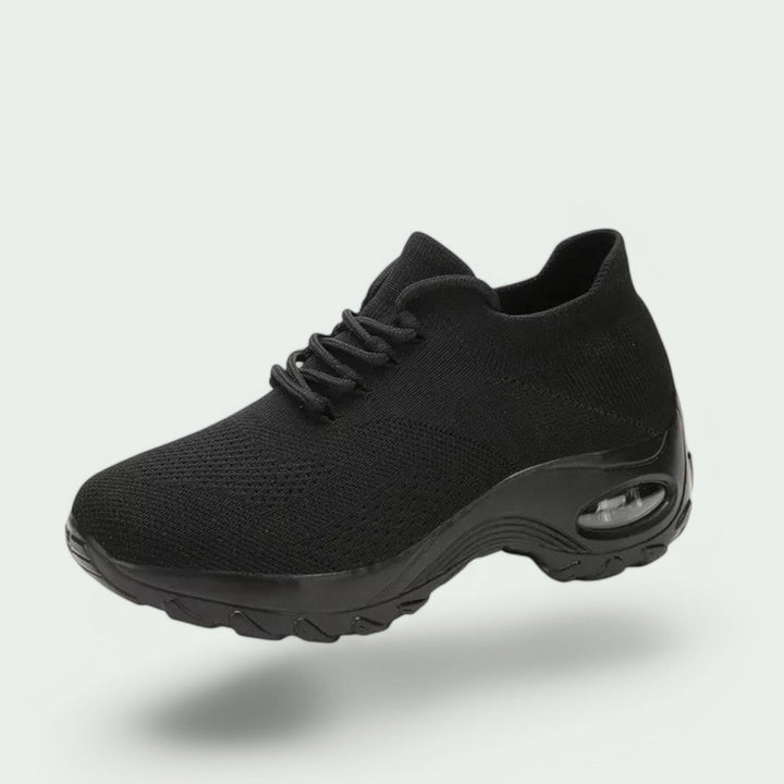 Damesko med velcrorem, ergonomisk design, åndbart materiale, skridsikker sål.