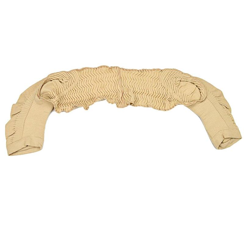 "Naisten ergonomiset muotoiluhihat, musta ja beige, elastista materiaalia, parantaa ryhtiä ja tuo käsivarret esiin."