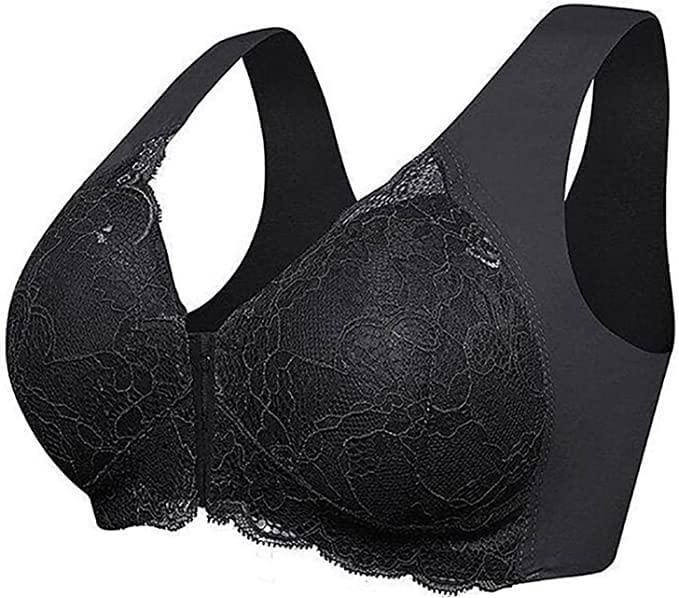 Dame frontlukning blonde bh, delikat blonde mønster og is silke stof, behagelig og stilfuld at bære.