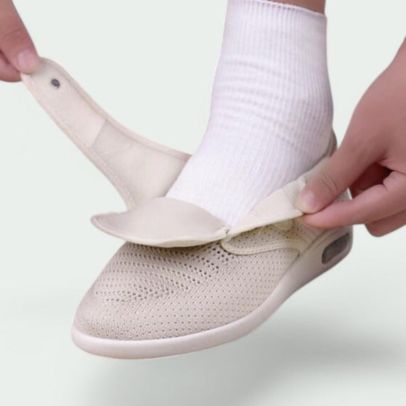 Dame komfortable velcro sko med let sål og blød foring.