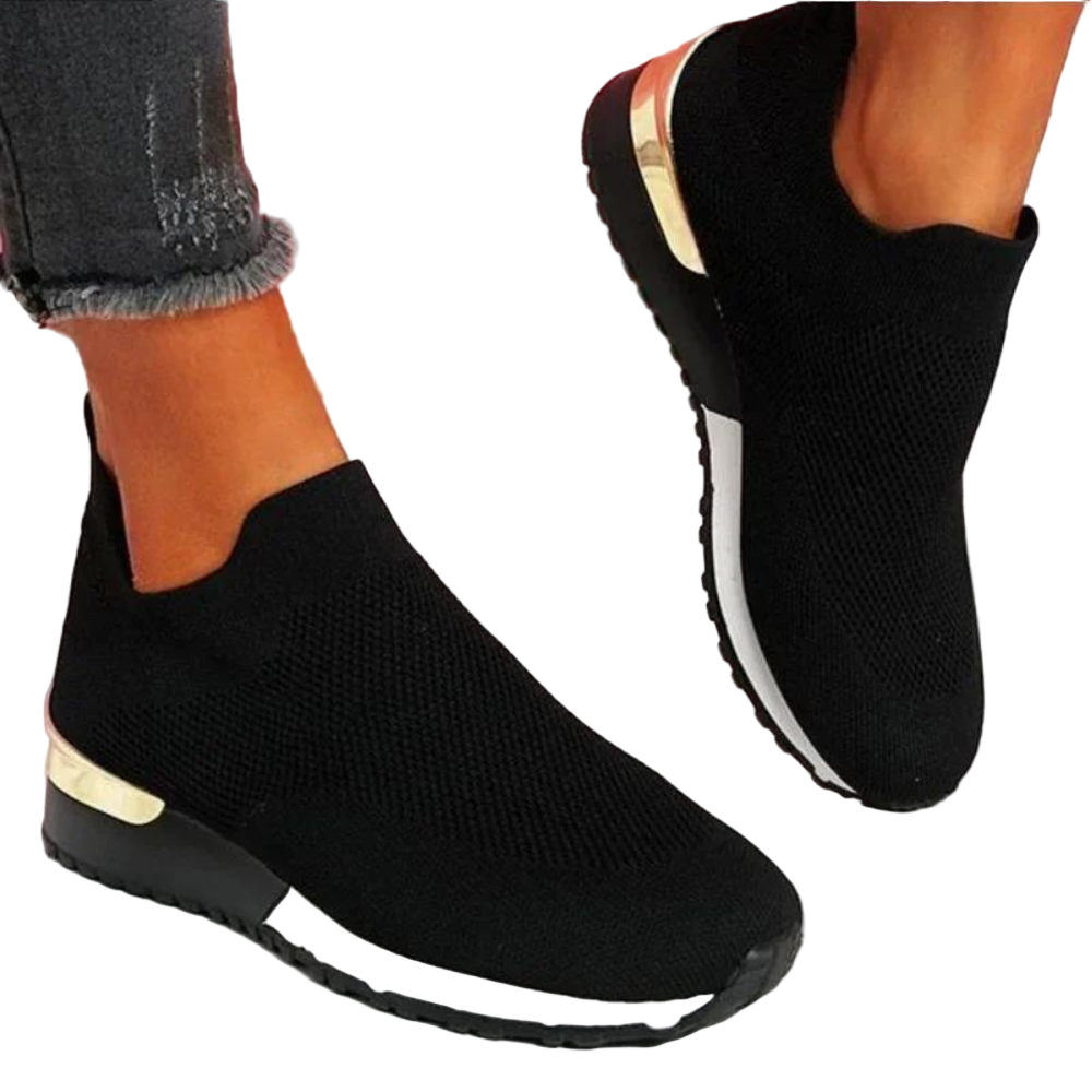 Dame åndbare slip-on sko, multifarvet design, minimalistisk og elegant udseende, behagelige til enhver lejlighed.