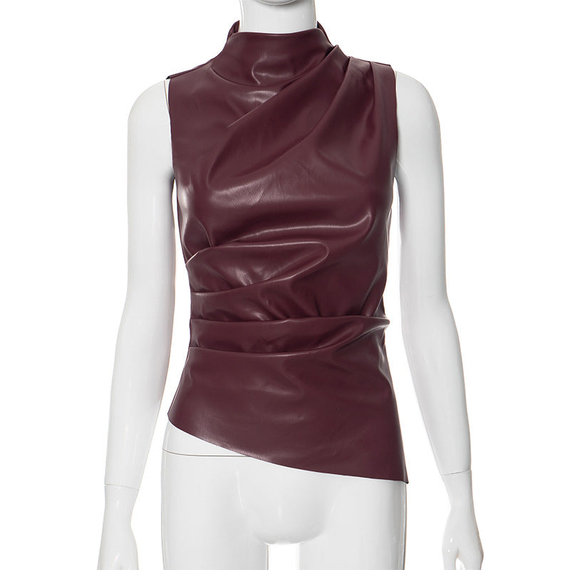 Dame ærmeløs bodycon tanktop, sort, rund hals, minimalistisk look, perfekt til afslappede og stilfulde outfits