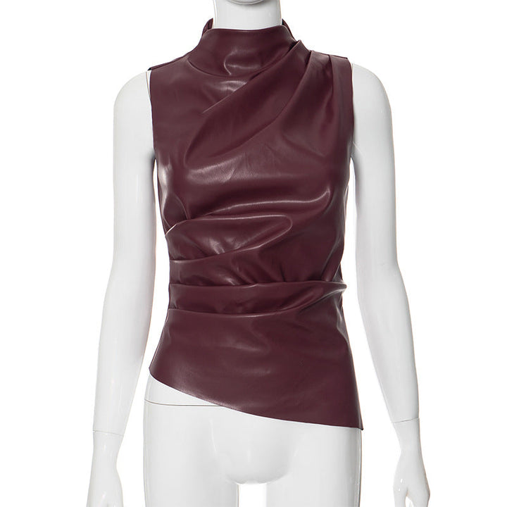 Dame ærmeløs bodycon tanktop, sort, rund hals, minimalistisk look, perfekt til afslappede og stilfulde outfits